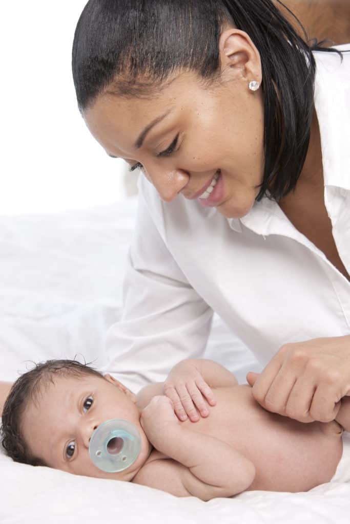 Mother with Newborn Baby Boy African American